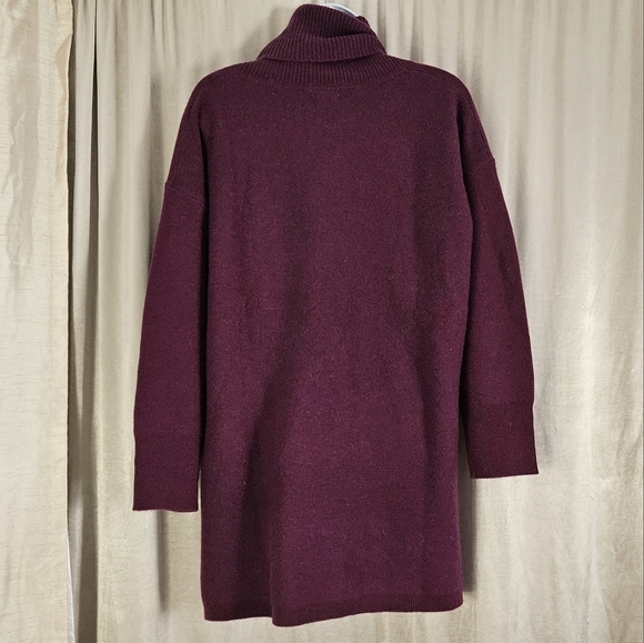 NWT LL Bean cranberry pink purple 100% cashmere turtleneck sweater Womens Large - Picture 3 of 6